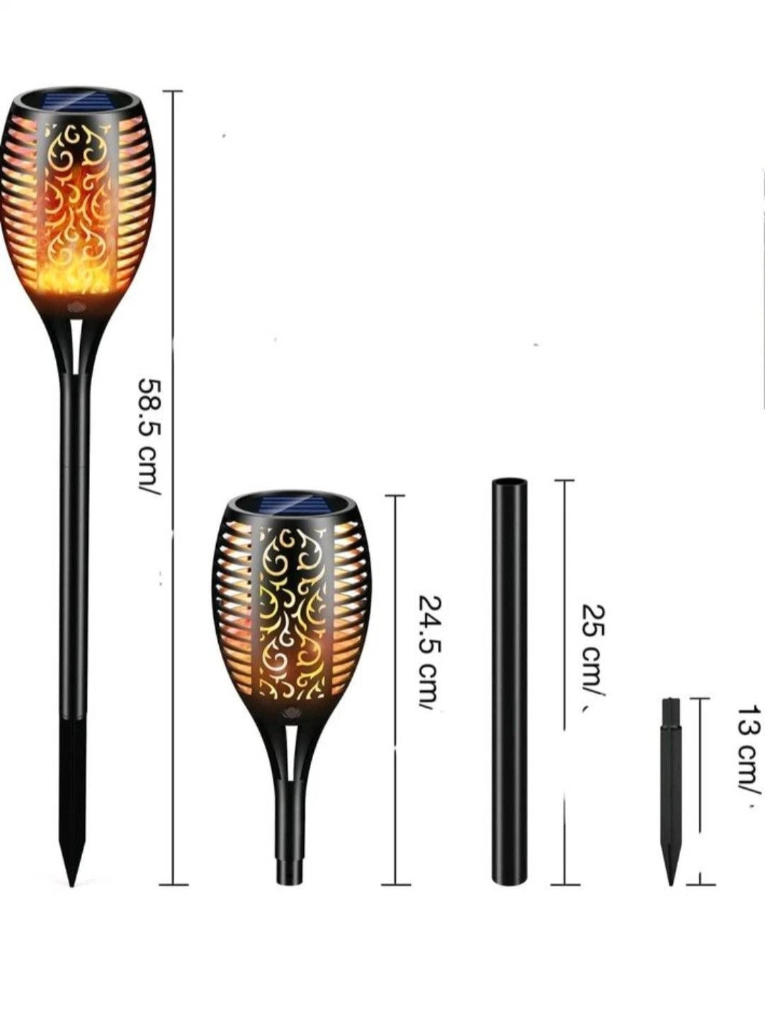 Solarleuchte LED Garten Beleuchtung Solar Licht Lampe Fackel Leuchte Flamme