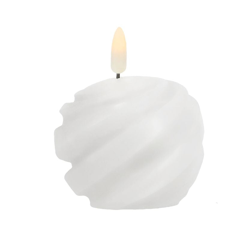 LED Kerze "SWIRLED BALL" weiß 2 Stück