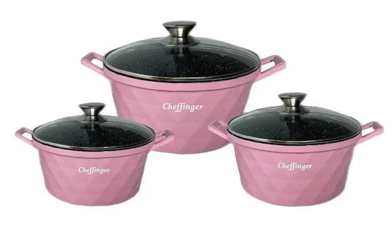 Kochtopf Diamant Kochgeschirr 6 teilig Topf Induktion Alu Guss Kochtopfset