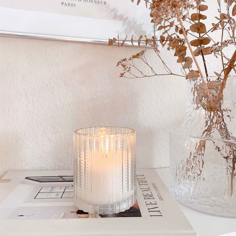 LED Kerze "RELIEF GLASS" 2 Stück