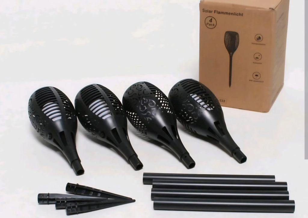 Solarleuchte LED Garten Beleuchtung Solar Licht Lampe Fackel Leuchte Flamme