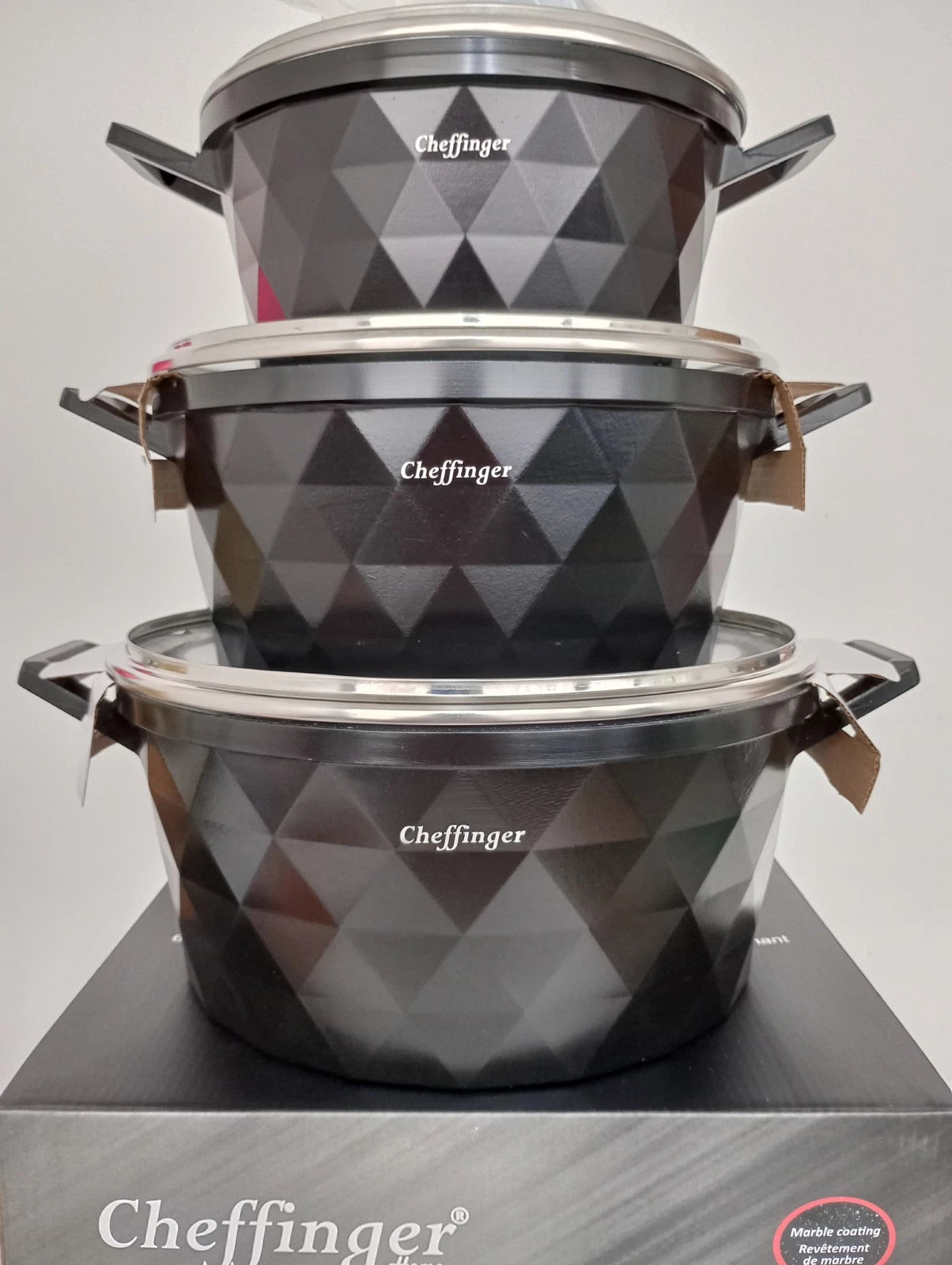 Kochtopf Diamant Kochgeschirr 6 teilig Topf Induktion Alu Guss Kochtopfset