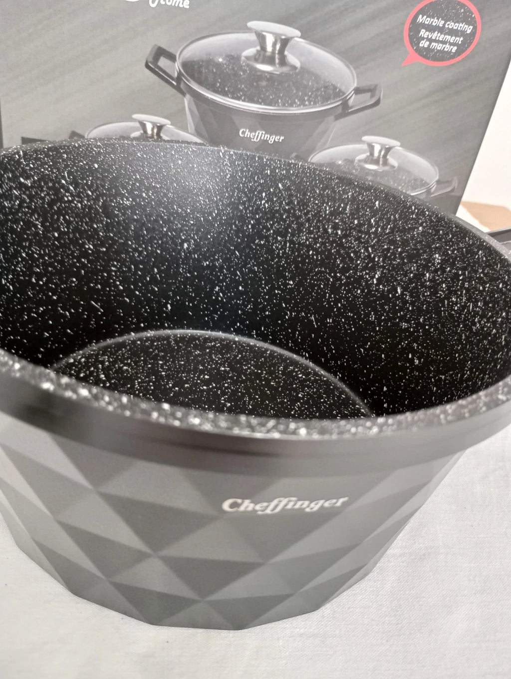 Kochtopf Diamant Kochgeschirr 6 teilig Topf Induktion Alu Guss Kochtopfset