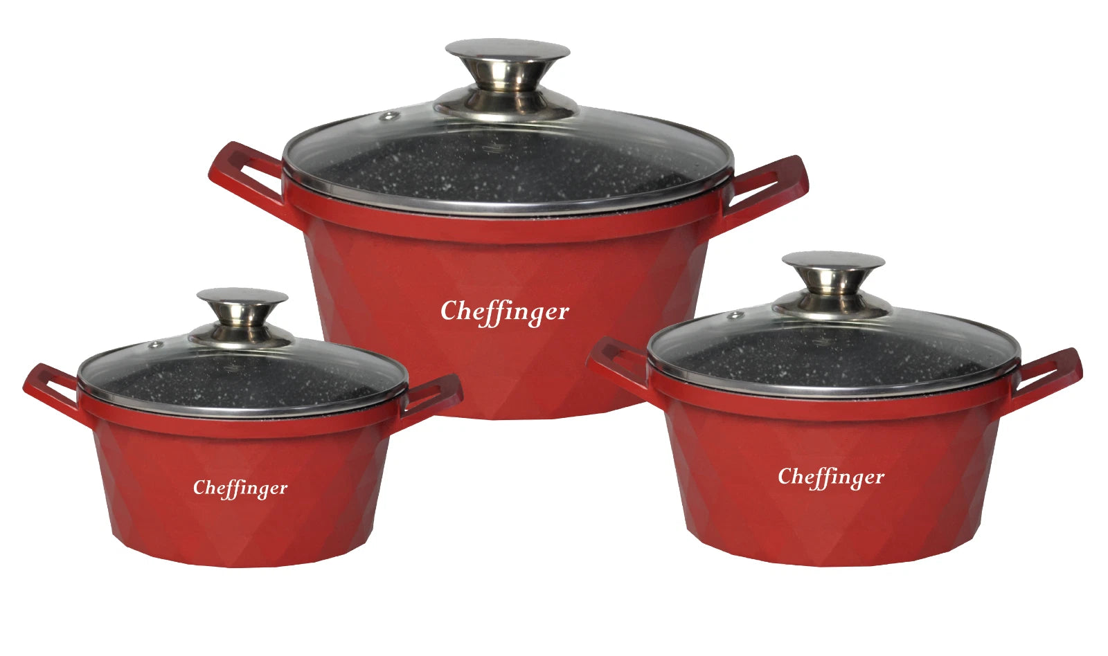 Kochtopf Diamant Kochgeschirr 6 teilig Topf Induktion Alu Guss Kochtopfset