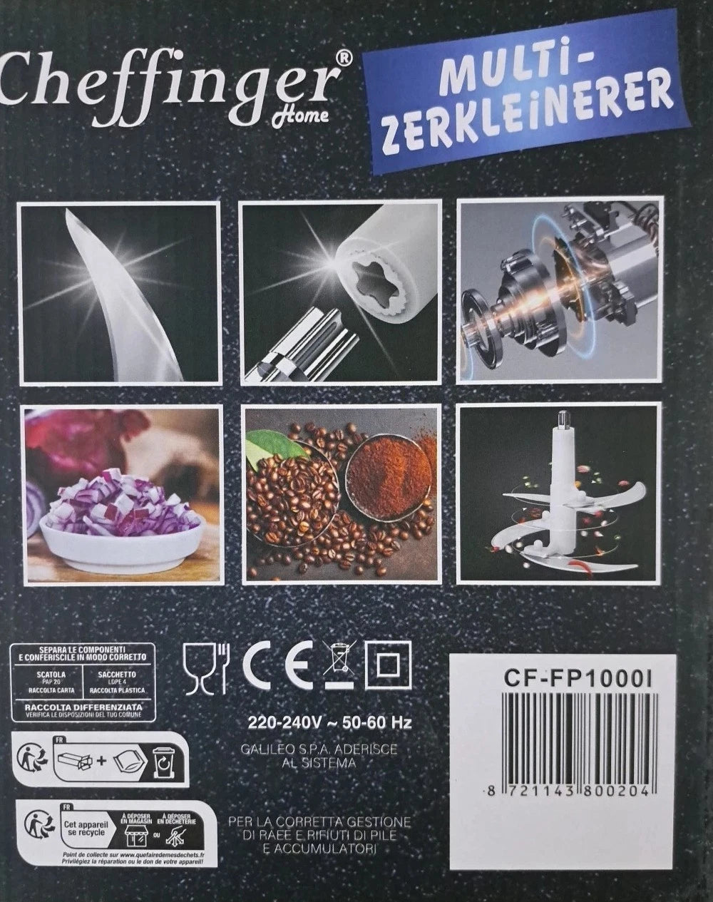 Mixer, Zerkleinerer, 3L Fleischwolf, Elektrischer Zerkleinerer Edelstahl