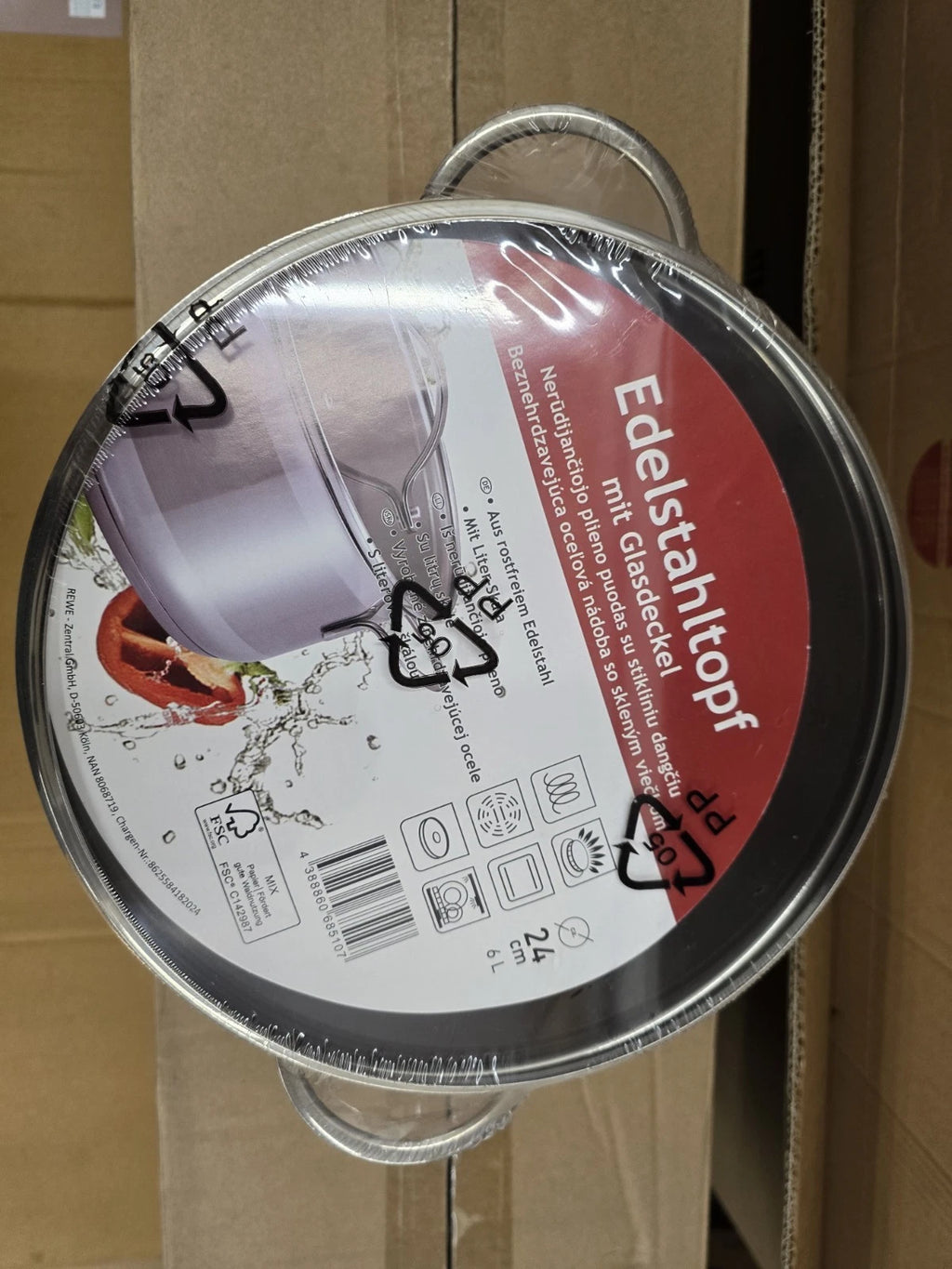 Edelstahl Kochtopf 24cm 6L