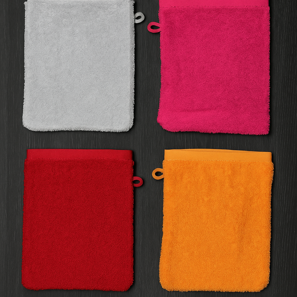 4er Waschhandschuhe Waschlappen Seiftuch Seiflappen Baumwolle